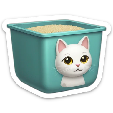 cute Cat litter box sticker