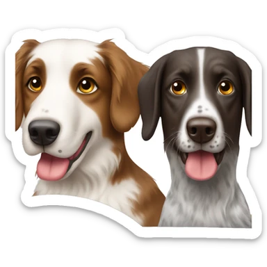 Australian Shepard and german pointer driving  sticker