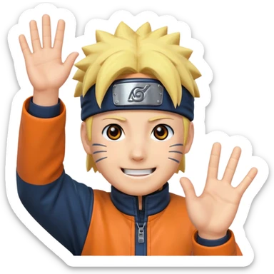 Quiero que hagas a Naruto saludando sticker