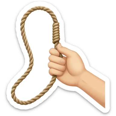 hand letting go a rope fall sticker