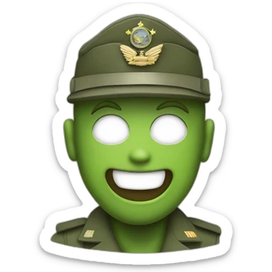 a smiley that do a military salut sticker