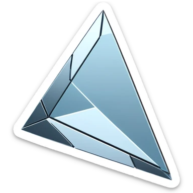 broken mirror shard emoji, sharp chrome edges, high contrast reflections, futuristic minimal 3D style, isolated on white sticker