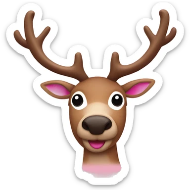 reindeer with pink ears sticker