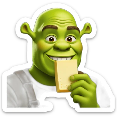 shrek eating tofu sticker