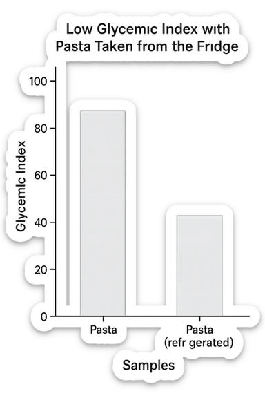 Indice glicemico basso grafico con la pasta che viene da frigo sticker