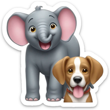 little elephant and big dog sticker