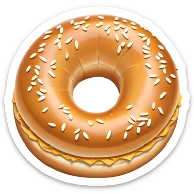 Bagel with sassy sticker