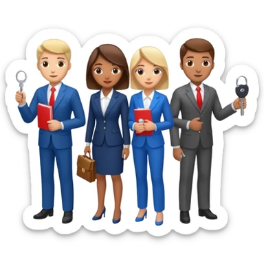 isometric people dressed as realtors sticker