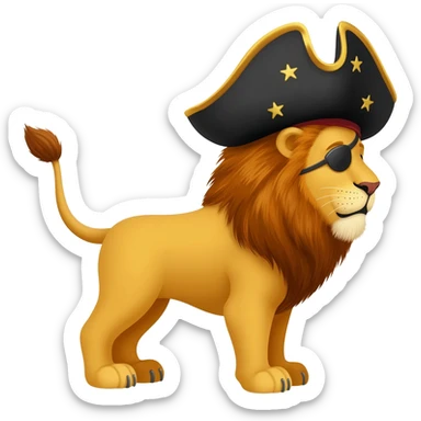 Lion with a pirate hat sticker