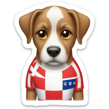 dog wearing croatian jersey sticker