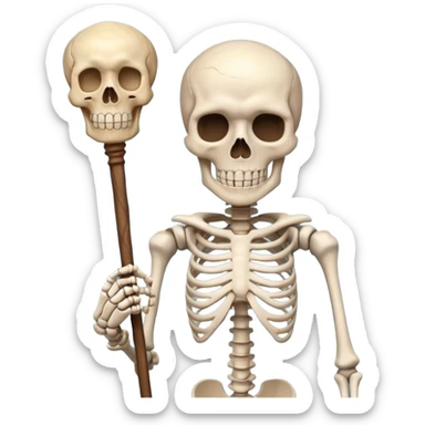 Skeleton Teacher with a stick in his hand  sticker