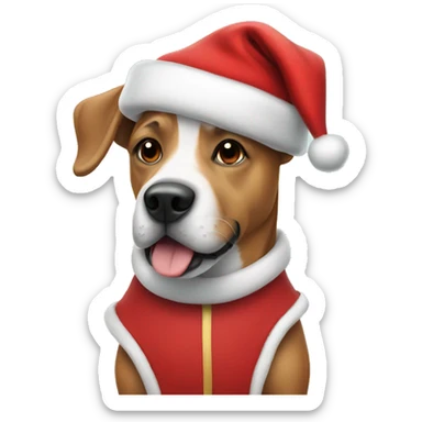 Dog wearing Santa costume  sticker