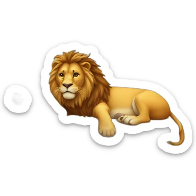 Lion avec un couché de soleil sticker