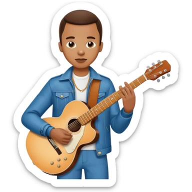 Steve Lacy with guitar and stylish outfit sticker