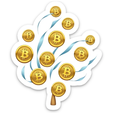 Bitcoins in wind sticker