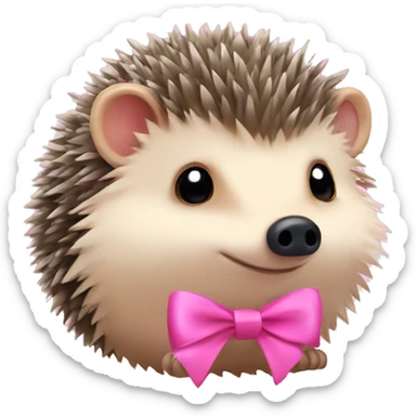 hedgehog with a pink bow sticker