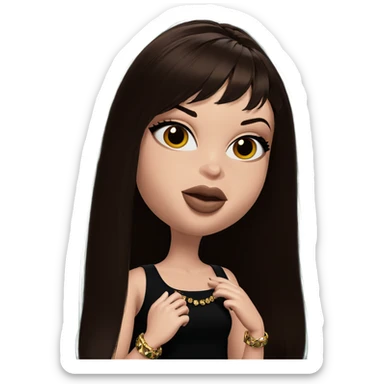 girl with brown hair and jewelry sticker