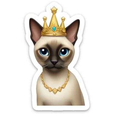 Goddess Siamese cat with a crown sticker