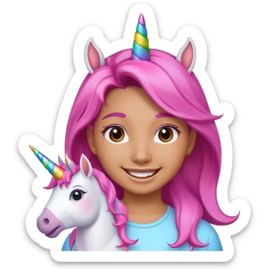 unicorn face scout girl sticker