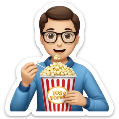 Movies cinema glasses and popcorn sticker