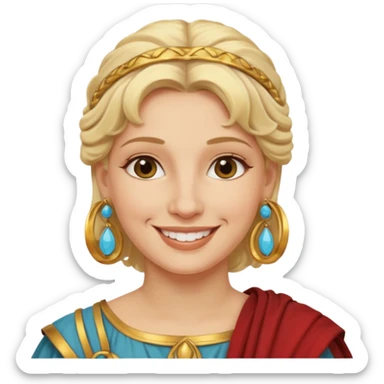 Ancient Roman woman with earrings and blonde hair sticker