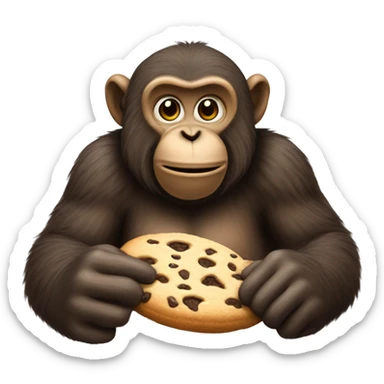 Big fat monkey eating a cookie sticker