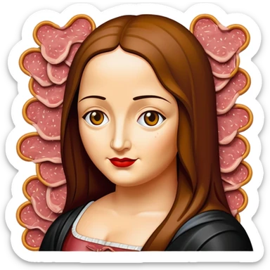 pop art monalisa SPAM meat slop landscape  sticker