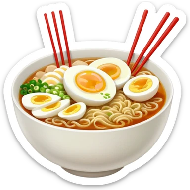 ramen bowl with one chopstick sticker