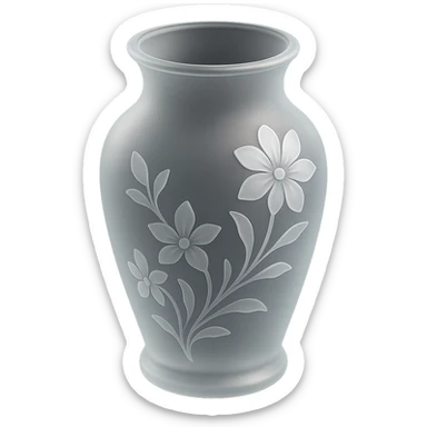 vase with floral patterns, frosted glass look, elegant and modern, matte glass style sticker