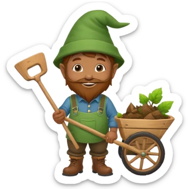 gnome with wheelbarrow sticker