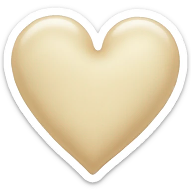 Cream colored heart sticker