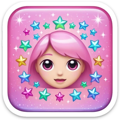 The glittering flashes of sparkles of pink color sticker
