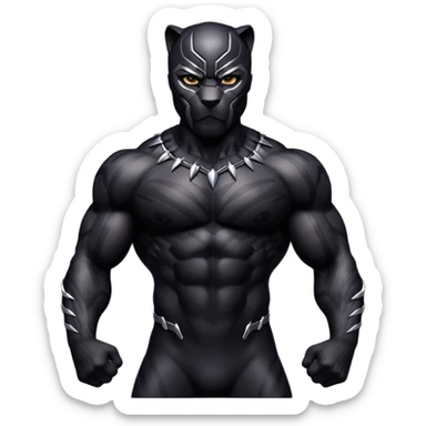 Black panther animal emoji with dark spots sticker