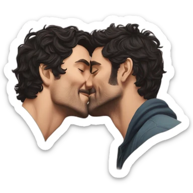 Pedro pascal kissing oscar isaac sticker
