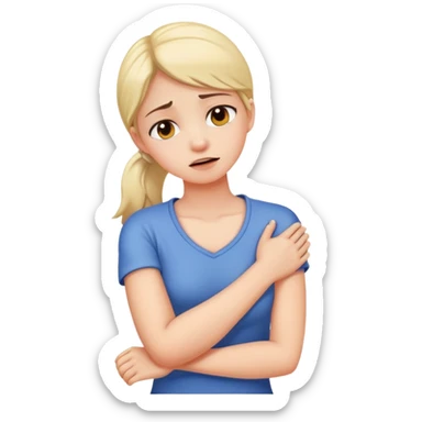 arms crossed holding neck girl in pain sticker