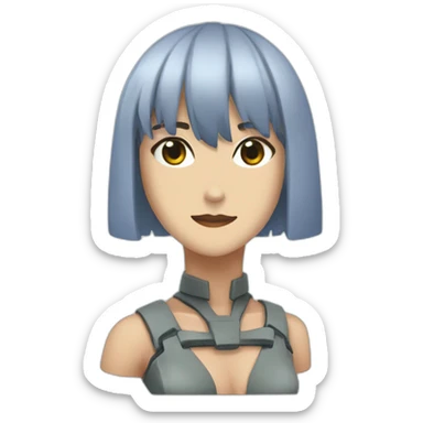 Rei ayanami moai sticker