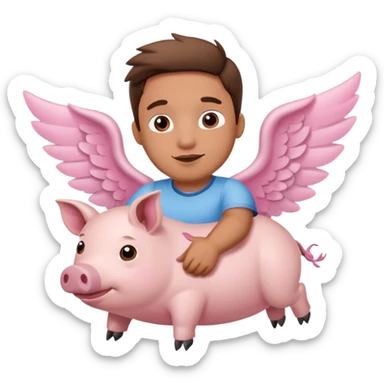 Flying pig with Steve on it sticker