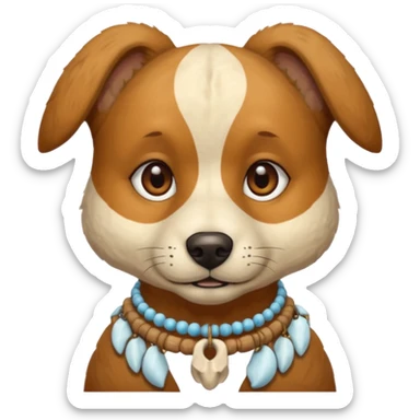 ancient dog with bone necklace sticker