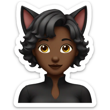 Black catgirl sticker