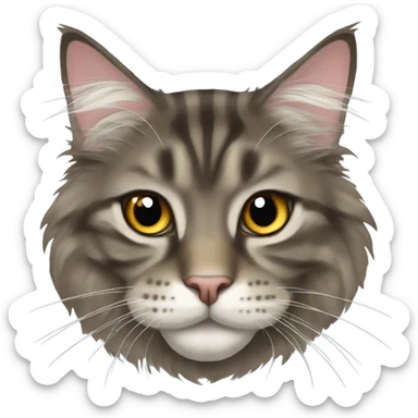 Maine Coon with slanted eyes sticker