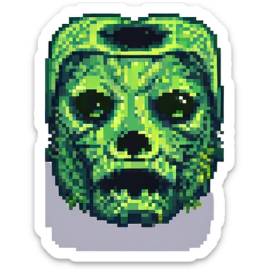 pixel art style Minecraft creeper face, green and pixelated sticker