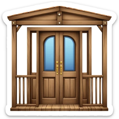 doors and balcony made out of wood sticker