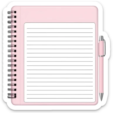 Light Pale Pink expense tracker note book paper sticker