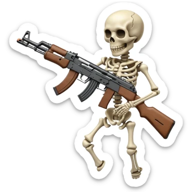 Skeleton with Ak-47 sticker