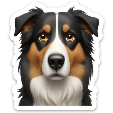 border collie mix staring blankly sticker
