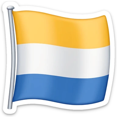 bandera dividida horizontalmente en tres colores: blanco, azul y amarillo (en ese orden) sticker