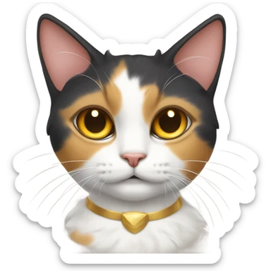 Calico cat with halo sticker