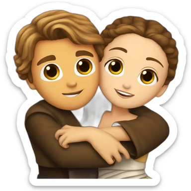 anakin hugging padme sticker