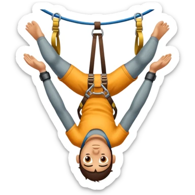 climber hanging on upside down sticker
