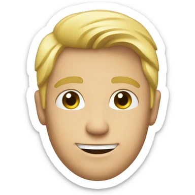 photo of blonde guy in black t shirt sticker